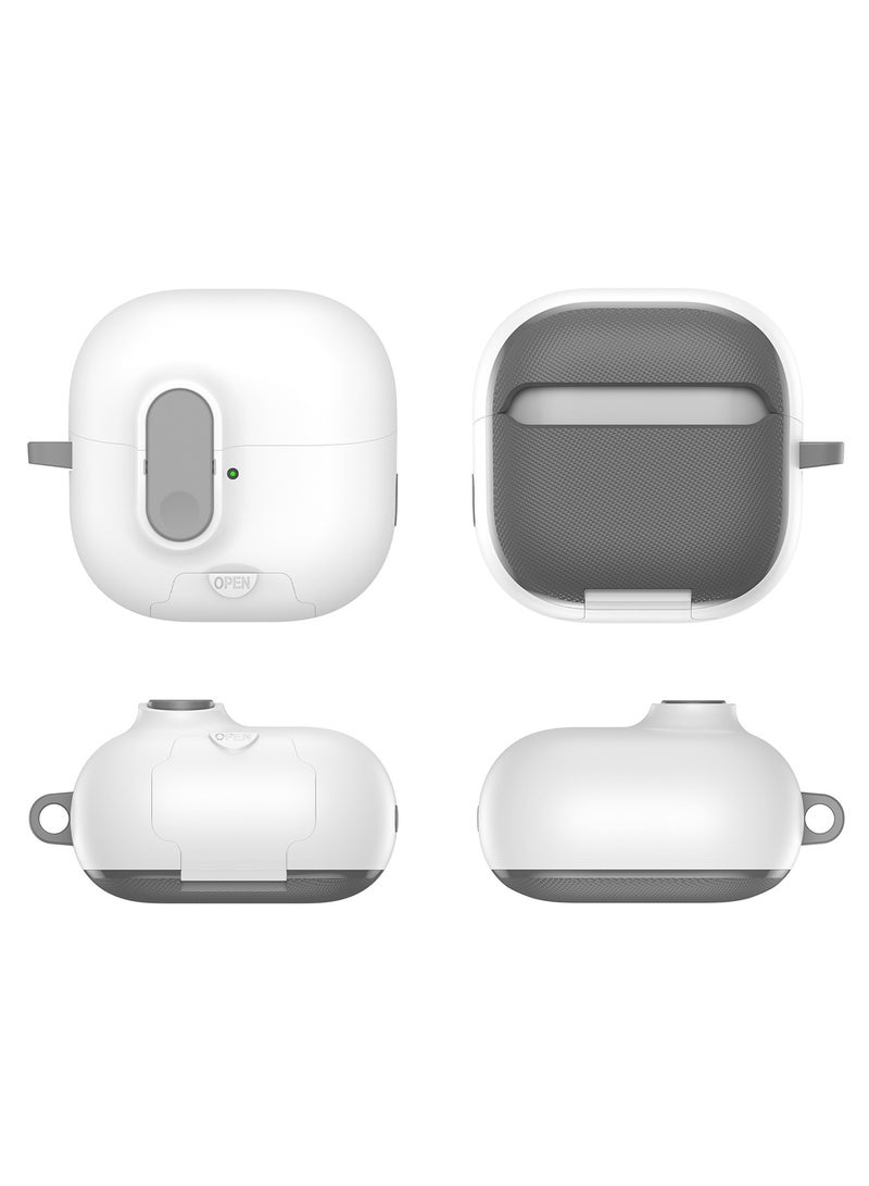 Adando Modern Lock Case for HUAWEI FreeClip 2 Cover, Mil-Rugged Protection with Secure Lock Shockproof Protective Case Cover for HUAWEI FreeClip 2 2025 (White) - Image 4